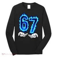 6-7 Meme Six Seven 67 Hands Meme Funny Long Sleeve Shirt thumb 0