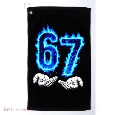 6-7 Meme Six Seven 67 Hands Meme Funny Golf Towel