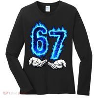 6-7 Meme Six Seven 67 Hands Meme Funny Women's Long Sleeve Shirt thumb 0