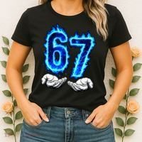 6-7 Meme Six Seven 67 Hands Meme Funny Women's T-Shirt thumb 2