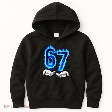 6-7 Meme Six Seven 67 Hands Meme Funny Kids Hoodie