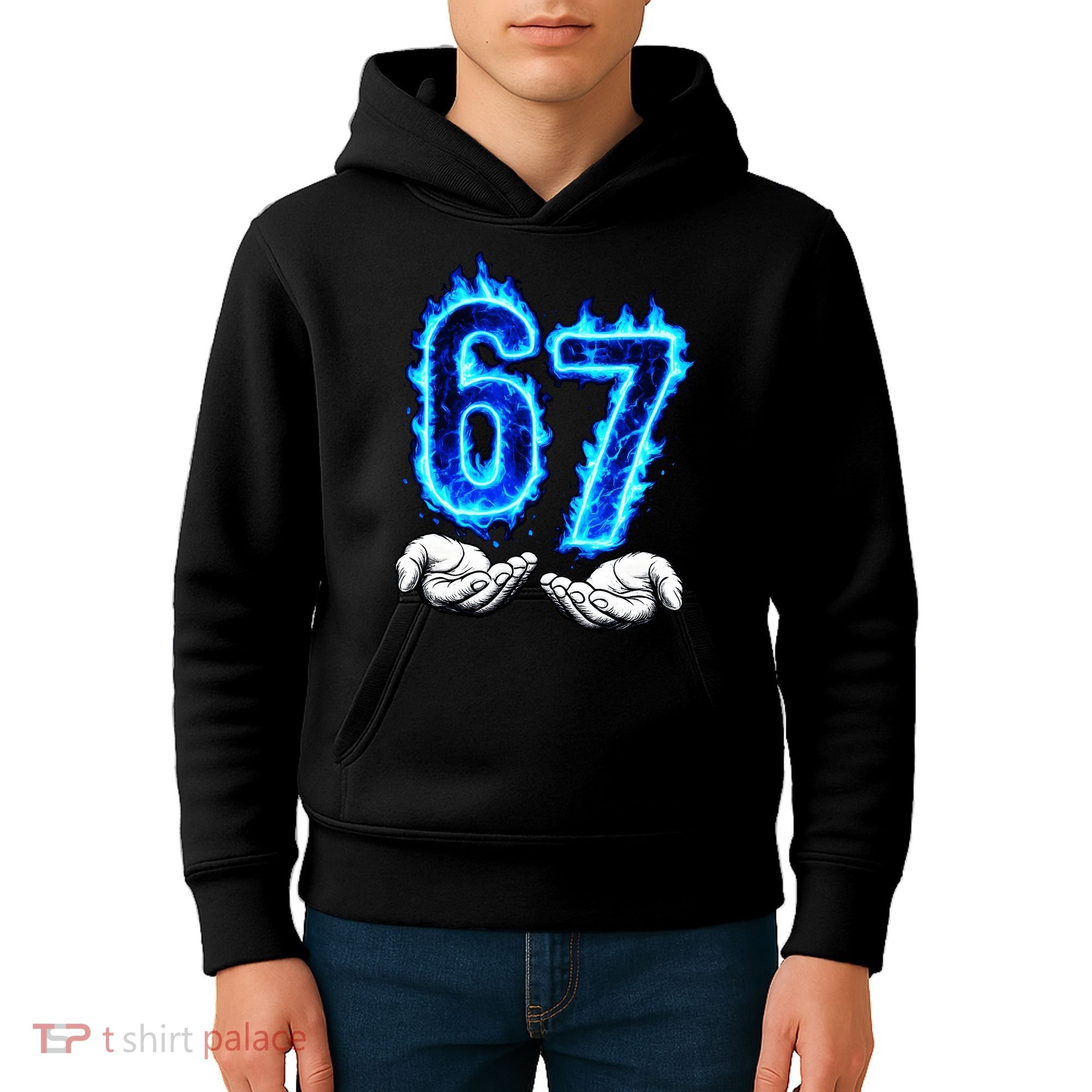 6-7 Meme Six Seven 67 Hands Meme Funny Kids Hoodie