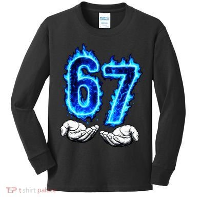 6-7 Meme Six Seven 67 Hands Meme Funny Kids Long Sleeve Shirt