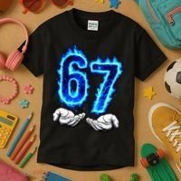 6-7 Meme Six Seven 67 Hands Meme Funny Kids T-Shirt thumb 3