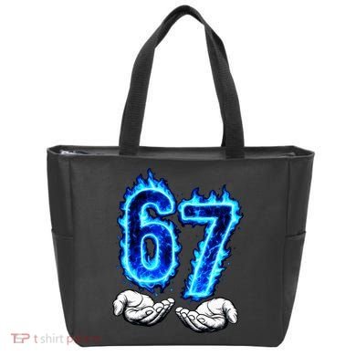 6-7 Meme Six Seven 67 Hands Meme Funny Tote Bag