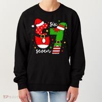 67 Meme Six Seven Christmas Santa Elf Funny Women's Sweatshirt thumb 0