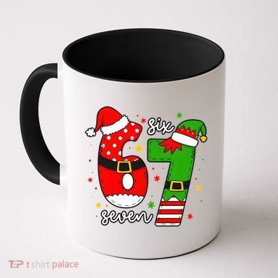 67 Meme Six Seven Christmas Santa Elf Funny Coffee Mug