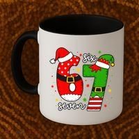 67 Meme Six Seven Christmas Santa Elf Funny Coffee Mug thumb 2