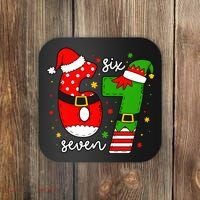 67 Meme Six Seven Christmas Santa Elf Funny Coaster thumb 0