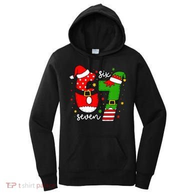 67 Meme Six Seven Christmas Santa Elf Funny Women's Hoodie
