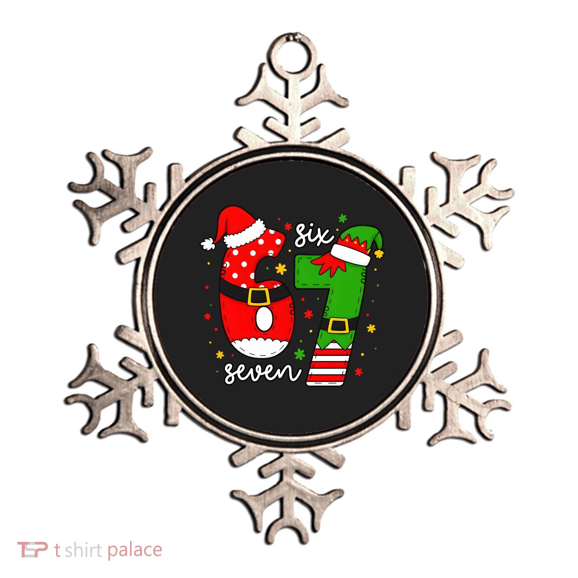 67 Meme Six Seven Christmas Santa Elf Funny Ornament