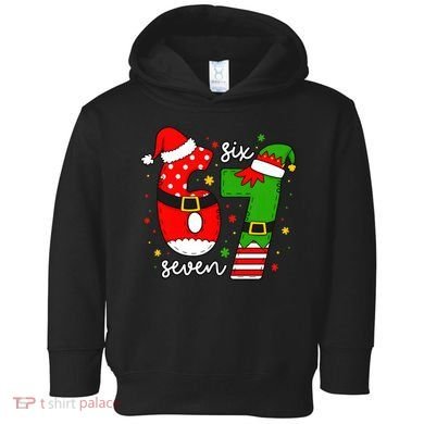 67 Meme Six Seven Christmas Santa Elf Funny Toddler Hoodie
