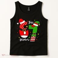 67 Meme Six Seven Christmas Santa Elf Funny Tank Top thumb 2