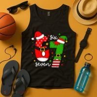 67 Meme Six Seven Christmas Santa Elf Funny Tank Top thumb 4