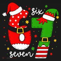 67 Meme Six Seven Christmas Santa Elf Funny Visor thumb 3