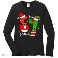 67 Meme Six Seven Christmas Santa Elf Funny Women's Long Sleeve Shirt thumb 0