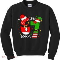 67 Meme Six Seven Christmas Santa Elf Funny Kids Sweatshirt thumb 0