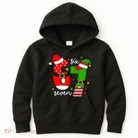 67 Meme Six Seven Christmas Santa Elf Funny Kids Hoodie thumb 0