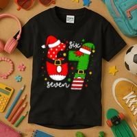67 Meme Six Seven Christmas Santa Elf Funny Kids T-Shirt thumb 3