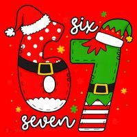 67 Meme Six Seven Christmas Santa Elf Funny Santa Hat thumb 1