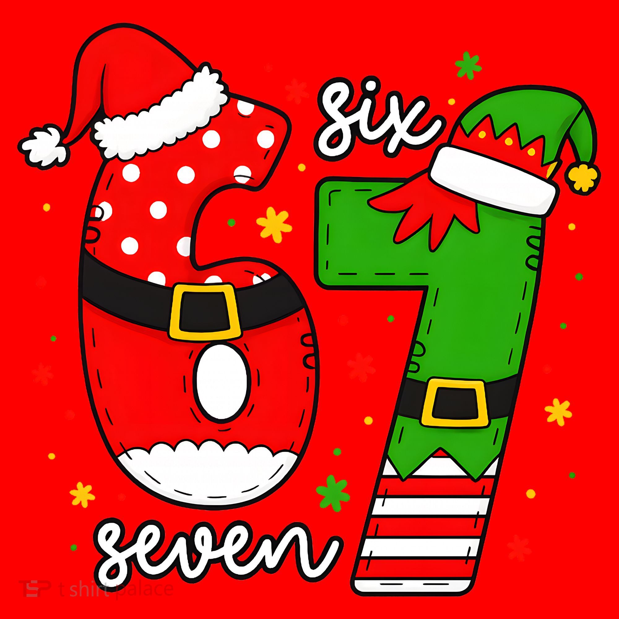 67 Meme Six Seven Christmas Santa Elf Funny Santa Hat