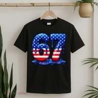6-7 Meme USA Stars Patriotic 67 Six Seven 4th Of July T-Shirt thumb 2