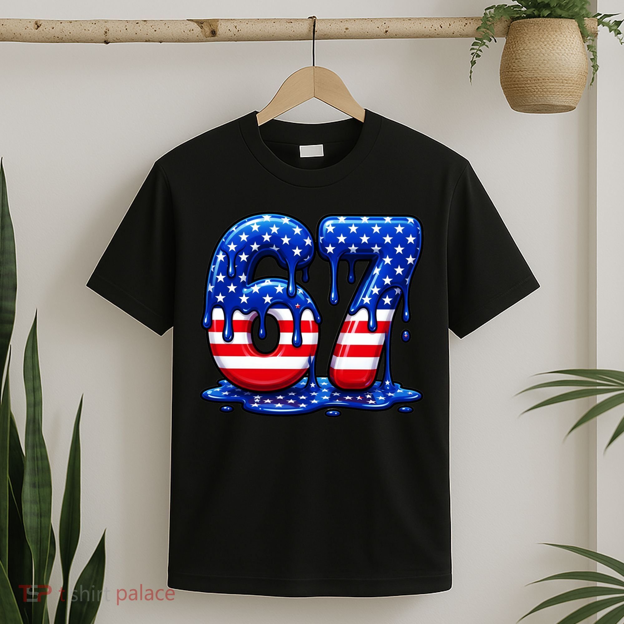 6-7 Meme USA Stars Patriotic 67 Six Seven 4th Of July T-Shirt