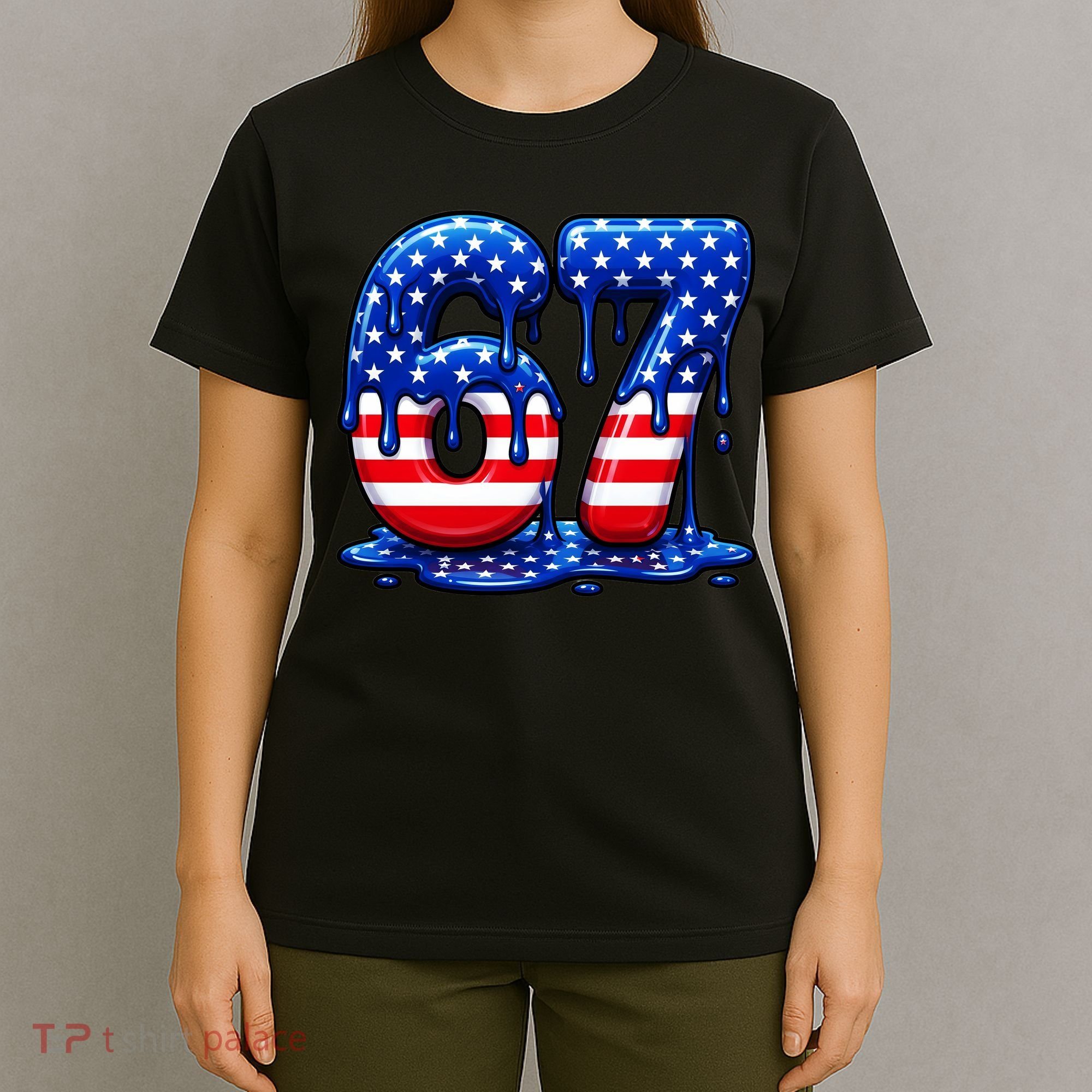 6-7 Meme USA Stars Patriotic 67 Six Seven 4th Of July T-Shirt