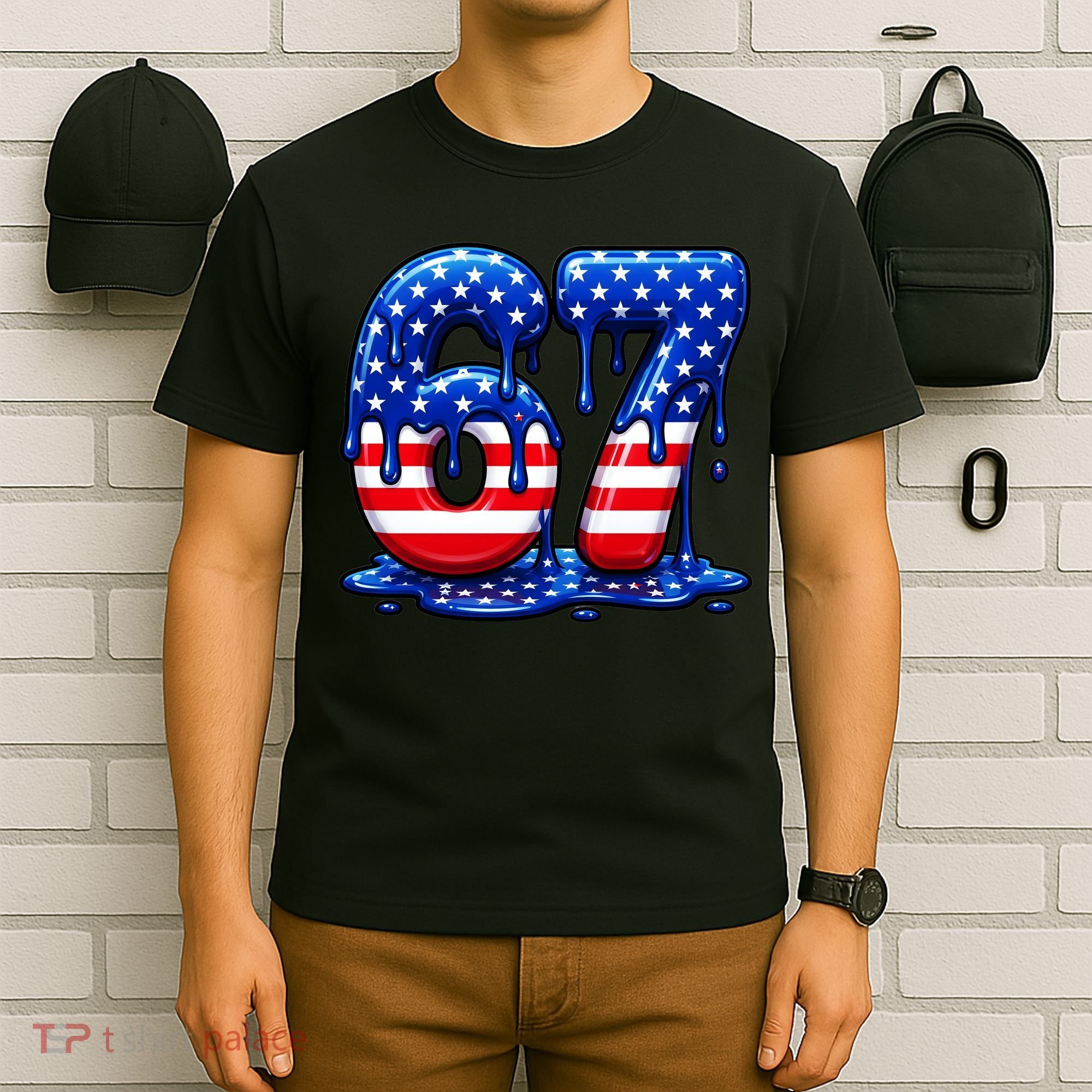 6-7 Meme USA Stars Patriotic 67 Six Seven 4th Of July T-Shirt
