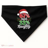 67% Nice 33% Naughty Christmas 67 Meme Funny USA-Made Doggie Bandana thumb 0