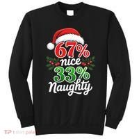 67% Nice 33% Naughty Christmas 67 Meme Funny Sweatshirt thumb 0