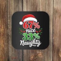67% Nice 33% Naughty Christmas 67 Meme Funny Coaster thumb 0