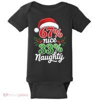 67% Nice 33% Naughty Christmas 67 Meme Funny Baby Bodysuit thumb 0