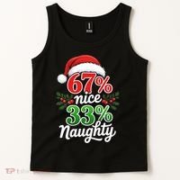 67% Nice 33% Naughty Christmas 67 Meme Funny Tank Top thumb 2