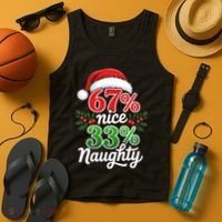 67% Nice 33% Naughty Christmas 67 Meme Funny Tank Top thumb 4