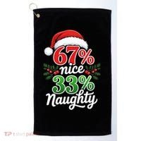 67% Nice 33% Naughty Christmas 67 Meme Funny Golf Towel thumb 0