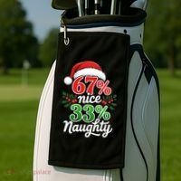 67% Nice 33% Naughty Christmas 67 Meme Funny Golf Towel thumb 2