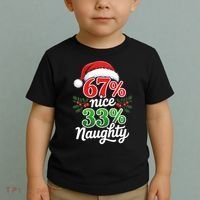 67% Nice 33% Naughty Christmas 67 Meme Funny Toddler T-Shirt thumb 2