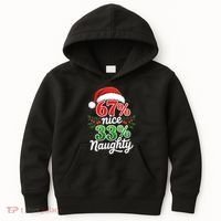 67% Nice 33% Naughty Christmas 67 Meme Funny Kids Hoodie thumb 0