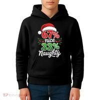 67% Nice 33% Naughty Christmas 67 Meme Funny Kids Hoodie thumb 4