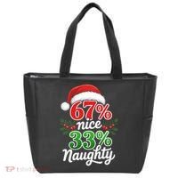 67% Nice 33% Naughty Christmas 67 Meme Funny Tote Bag thumb 0