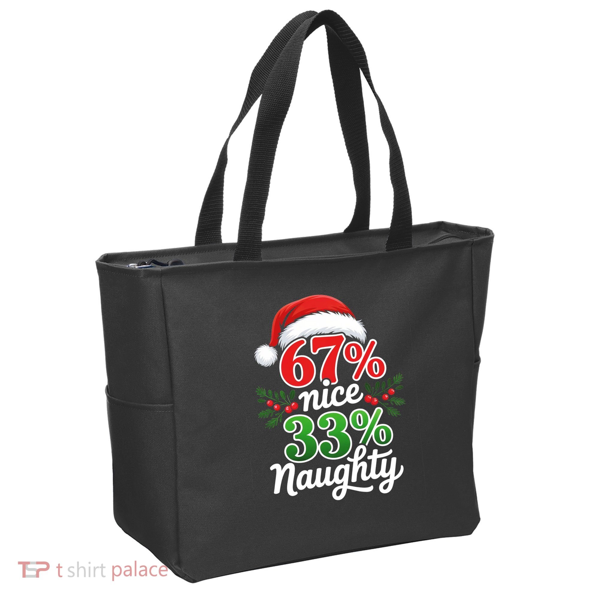 67% Nice 33% Naughty Christmas 67 Meme Funny Tote Bag