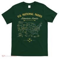 63 National Parks Map US Park Retro Vintage Camping Hiking  T-Shirt thumb 0