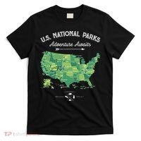 63 National Parks Map US Park Retro Vintage Camping Hiking T-Shirt thumb 0