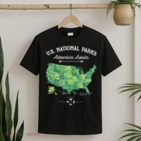63 National Parks Map US Park Retro Vintage Camping Hiking T-Shirt thumb 2