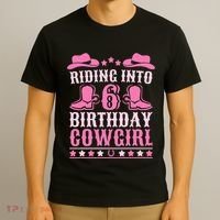 6yr Old Birthday Cowgirl 6 Year Old Girl 6th Birthday T-Shirt thumb 3