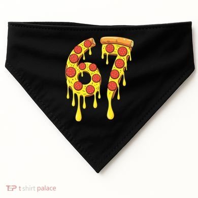 67 Pizza Slice School 6-7 Six Seven Meme USA-Made Doggie Bandana