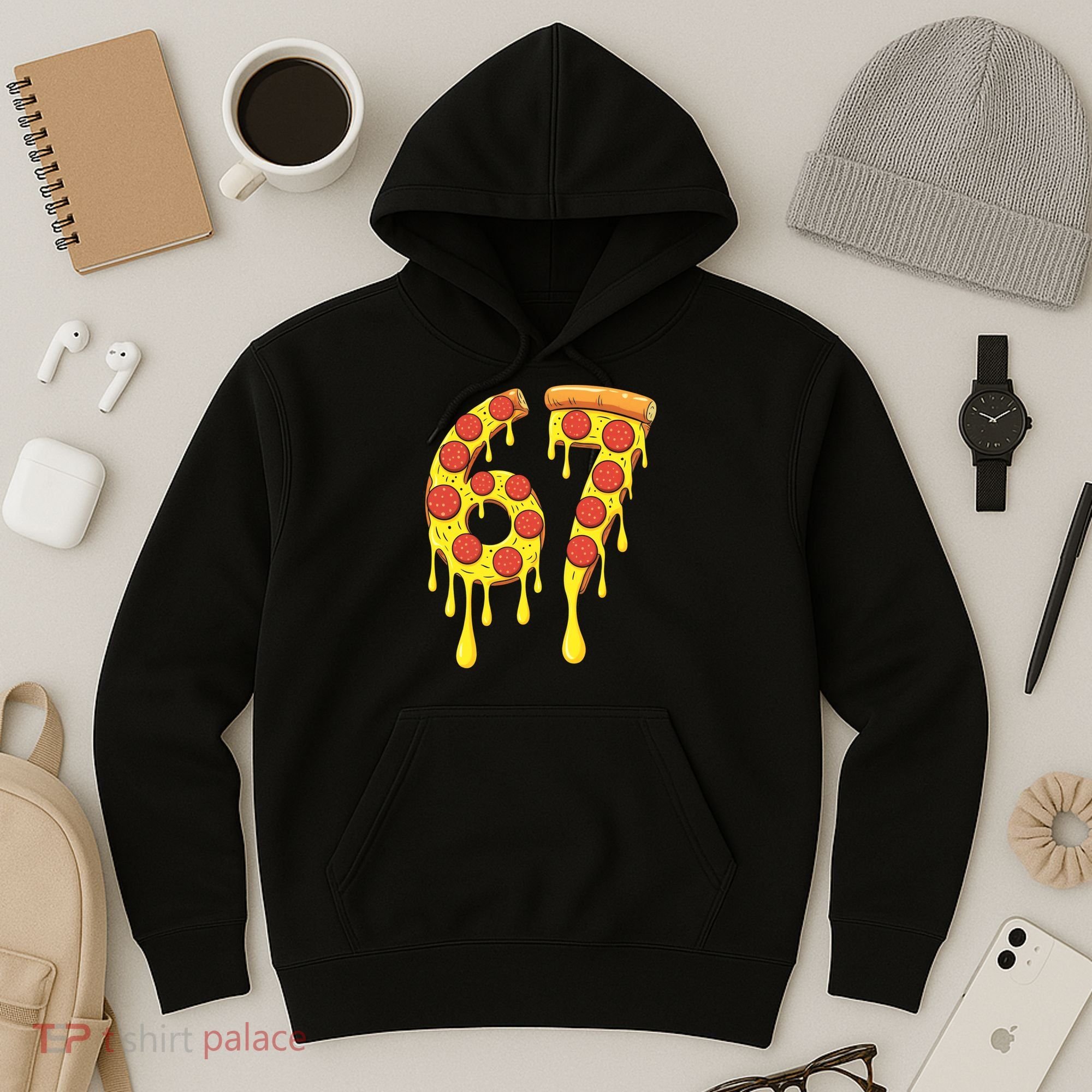 67 Pizza Slice School 6-7 Six Seven Meme Hoodie