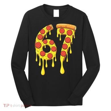 67 Pizza Slice School 6-7 Six Seven Meme Long Sleeve Shirt