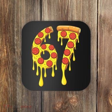 67 Pizza Slice School 6-7 Six Seven Meme Coaster